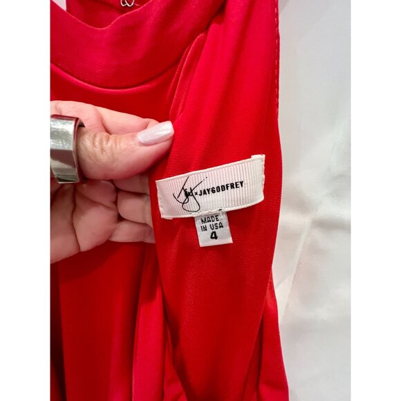 Jay Godfrey Red Anselm Halter Sleeveless Jumpsuit - Size 4 - Picture 6 of 8
